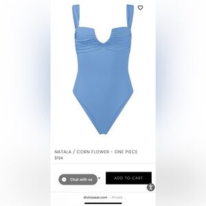 Elegant Sky Blue One-Piece Swimsuit